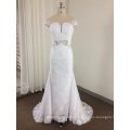 A Line See Through Lace Keyhole Wedding Dress